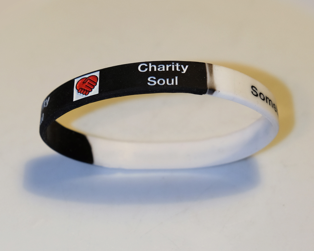 Charity Soul Black/White wrist band OUT OF STOCK